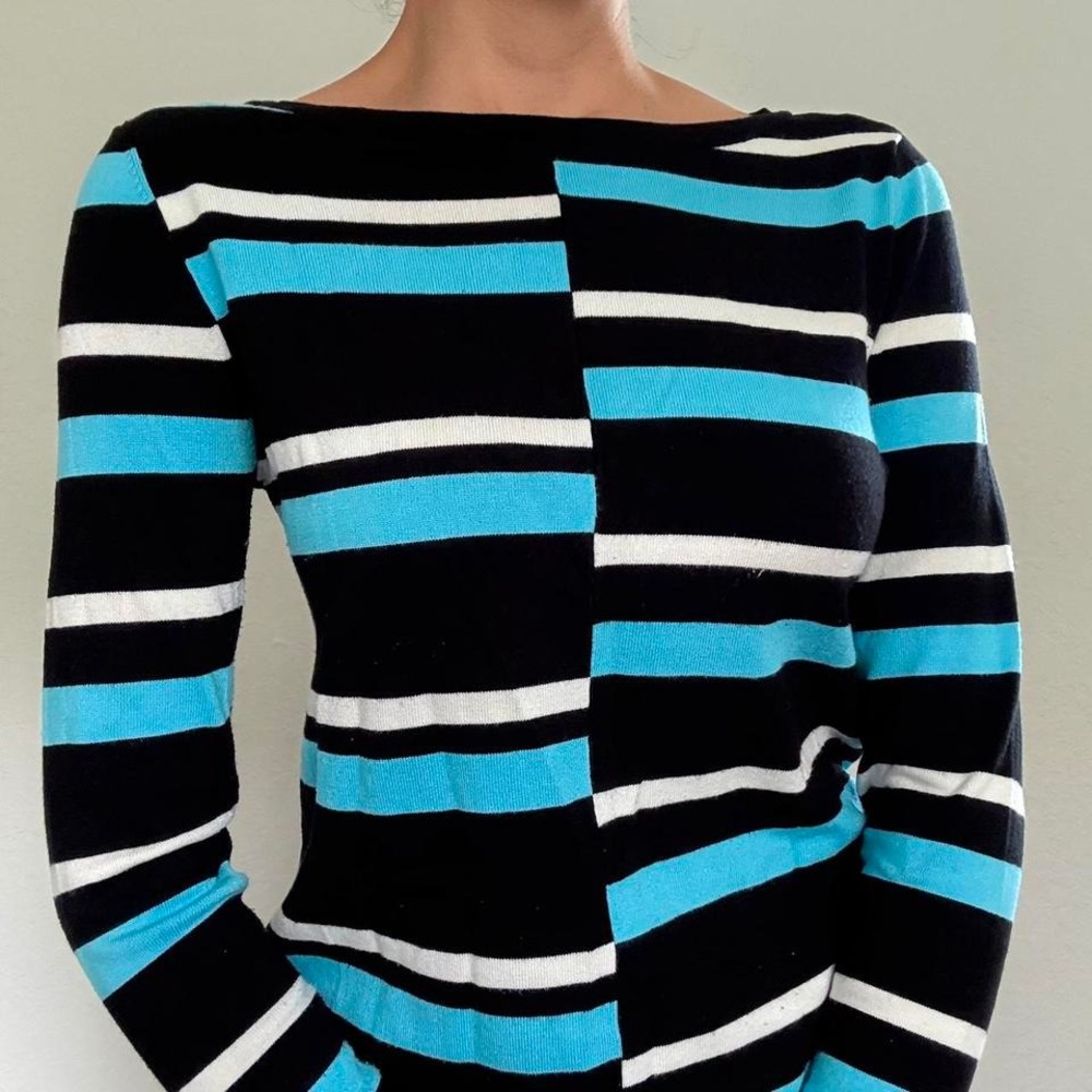 Y2K colorblock striped sweater top